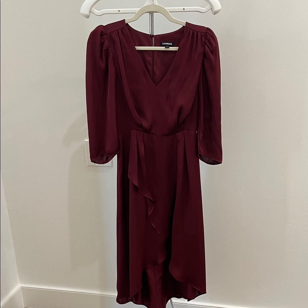 Express Burgundy High Low Dress